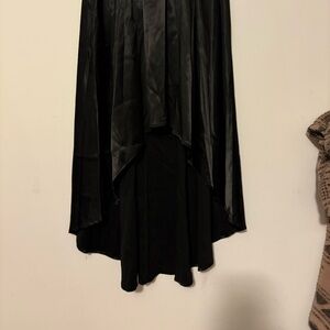Halara Black High Low silky skirt